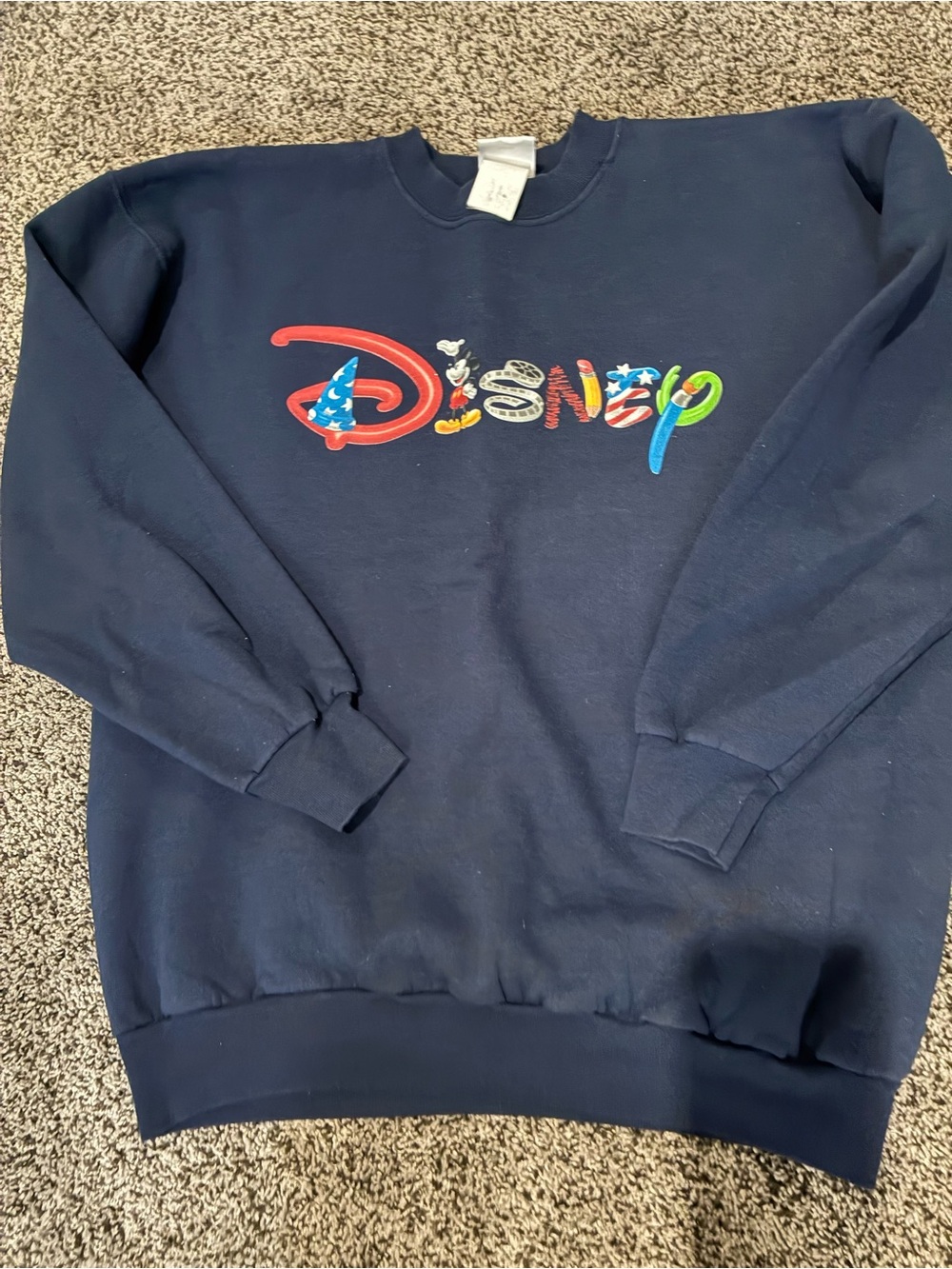 Disney Navy Graphic Crewneck Sweatshirt vintage